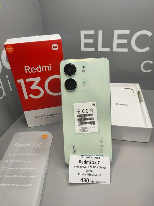 Xiaomi Redmi 13C 6GB RAM/128GB/Clover Green/Produs NEFOLOSIT! ID2208-AG2