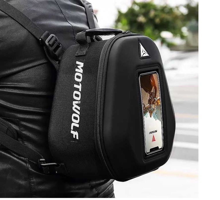 Geanta rezervor moto Motowolf impermeabila buzunar transparent telefon