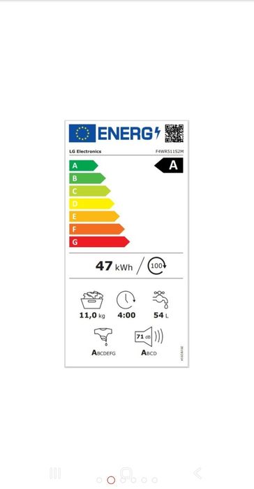 Пералня LG F4WR511S2M