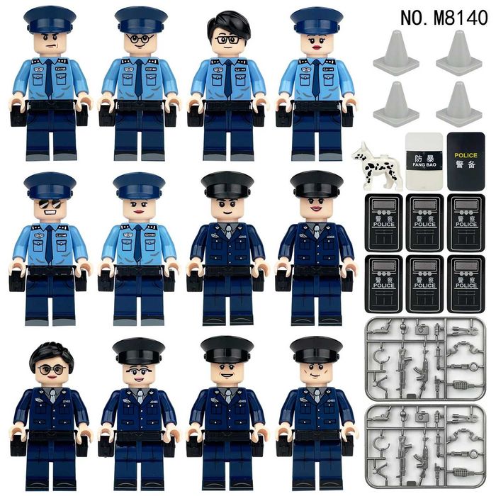 Set 12 figurine tip Lego City Police cu accesorii