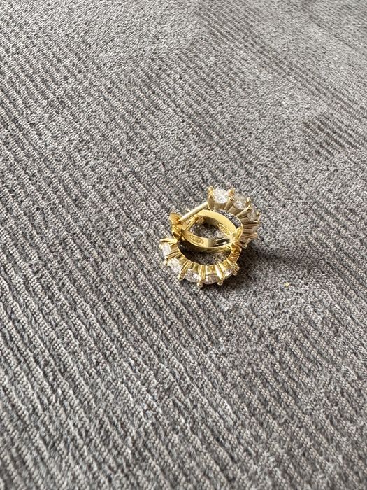 Дамски обици (халки) с лаб. диаманти (moissanite, мойсанити)