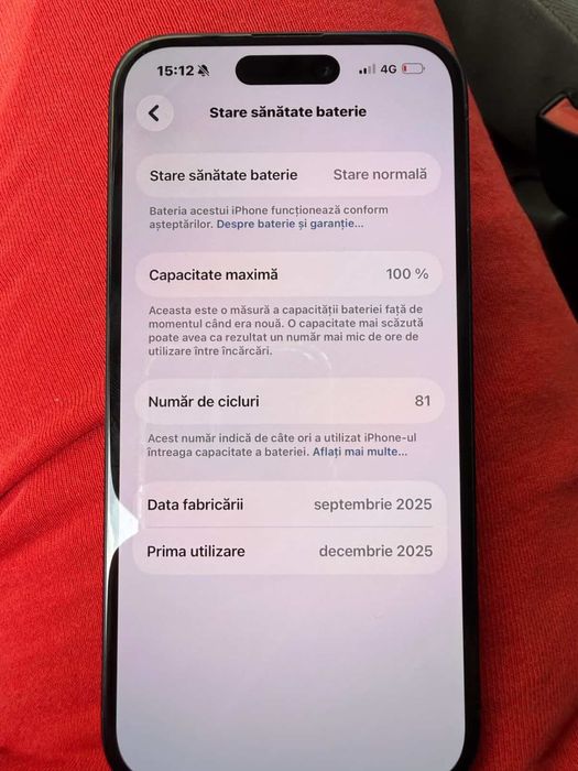 iPhone 16 128gb 100% 81 cicluri.