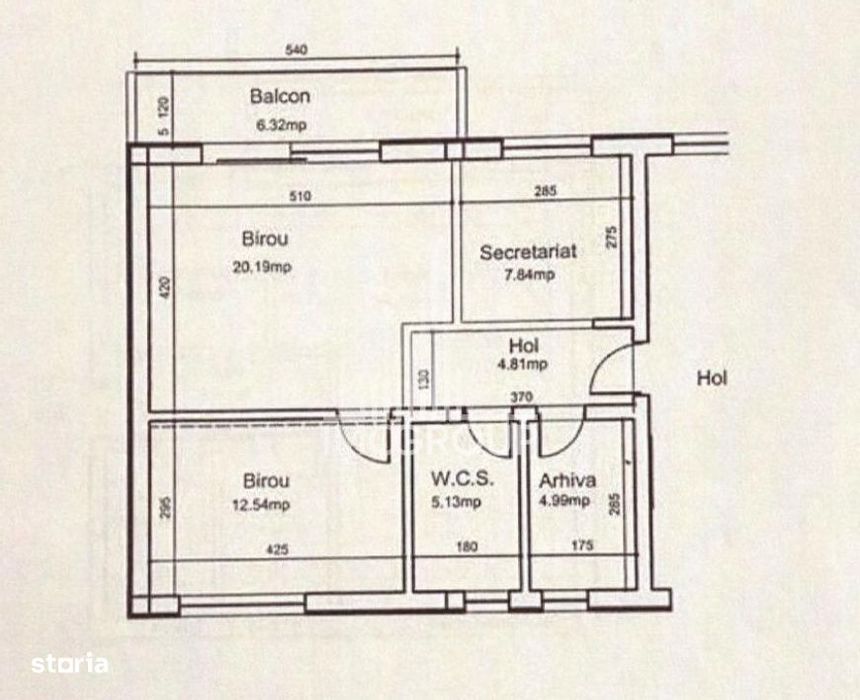 Birou/apartament  2 camere cu gradina proprie 60 mp | 56 mp utili | Eu