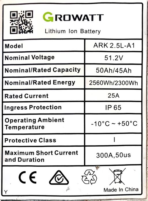Baterii Growatt LFP 10KWh + Inverter MUST 5.2KW