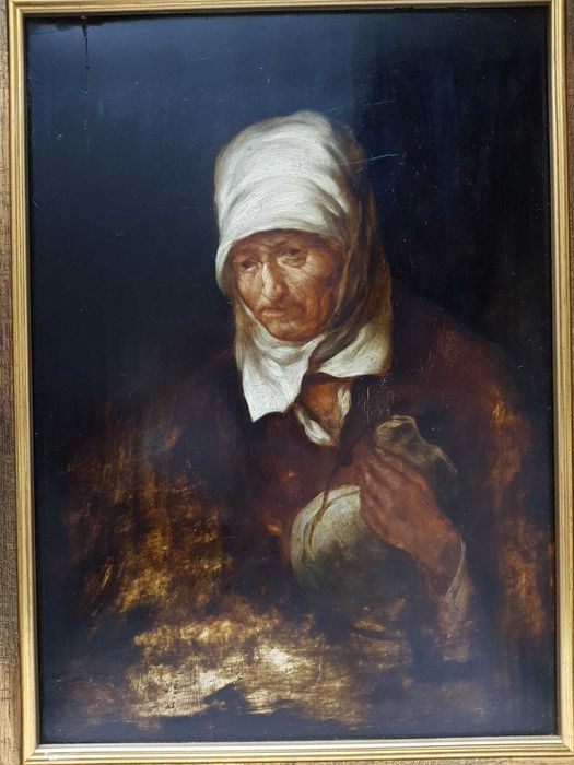 Tablou foarte vechi,pictura in ulei pe panou din lemn!
