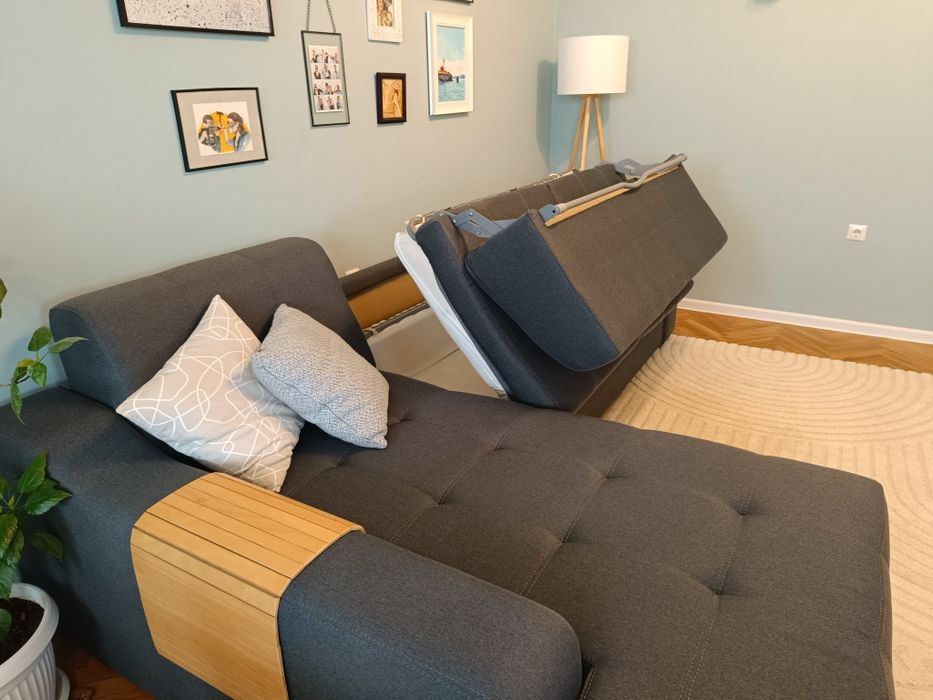 Разтегателен ъглов диван, с ракла. Модел Бернарда