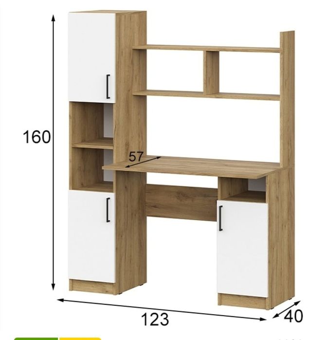 Продам парту с полками и шкафчиками