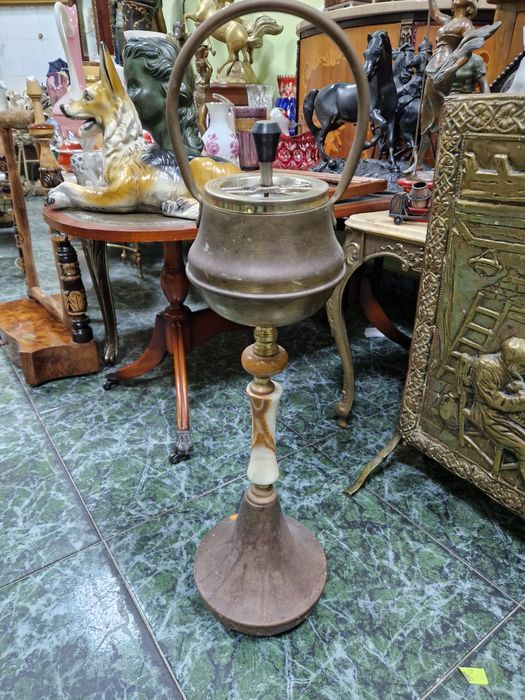 Страхотен антикварен белгийски бронзов подов пепелник