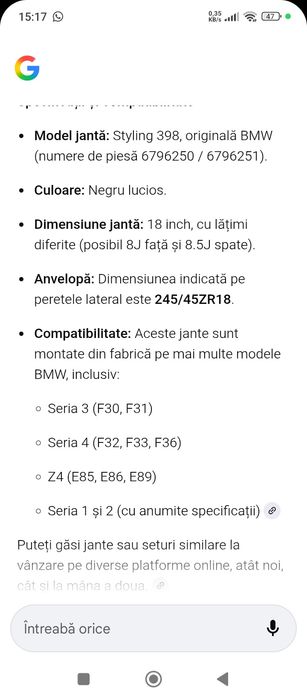 Jante originale BMW 5×120 R18 styling 398 y-spoke