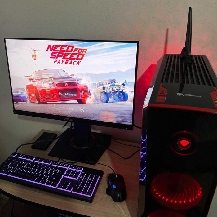 Setup pc i5 10600k 32 gb ddr4 512 gb ssd nvme gtx 1070 8 gb led 24 inch 120hz tast mouse complet casti