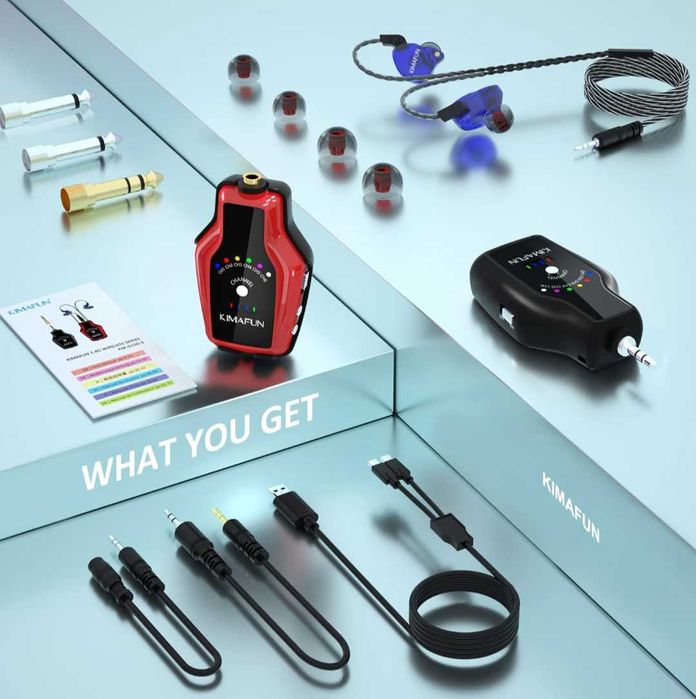 Слушалки KIMAFUN In-Ear Monitor 2.4G безжична система, стерео IEM