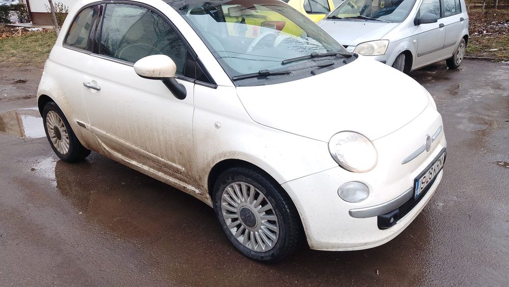 Fiat 500 alb perlat