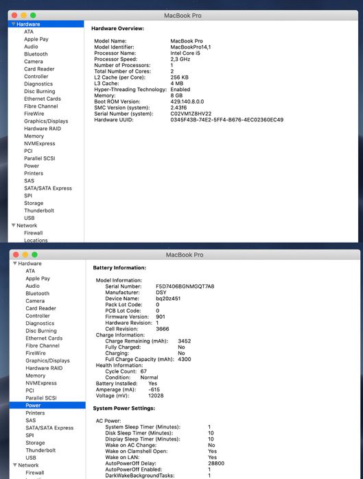 MacBook Pro 13" Model Mid 2017