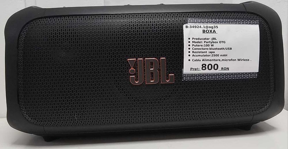 (AG35 B.34924) Boxa JBL Partybox OTG -800 Lei Vanzare in locatie !!!! Garantie 2 Ani!