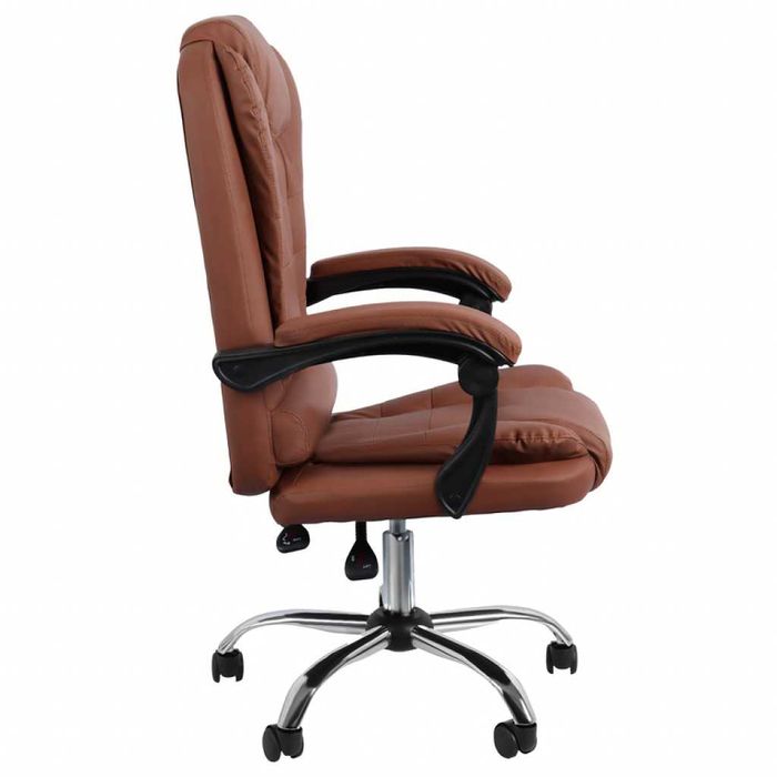 Ергономичен офис стол с лумбална опора от еко кожа – часове без болки