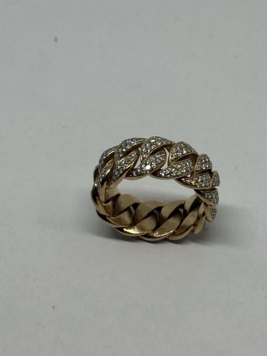 уникален златен мъжки пръстен с диаманти 13.52гр 9к 375