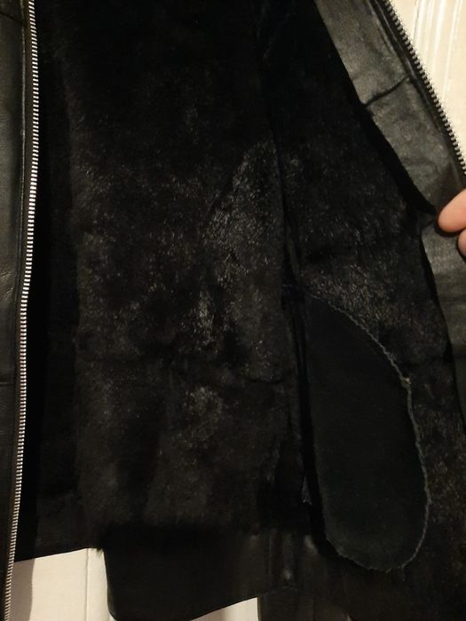 Geaca blană vulpe polara neagra unisex