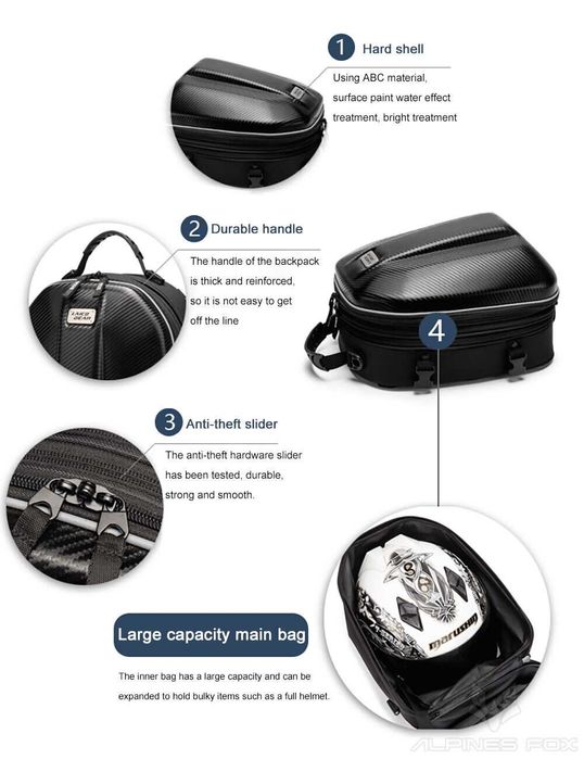 Чанта раница куфар за мотор Carbon мото мотоциклет