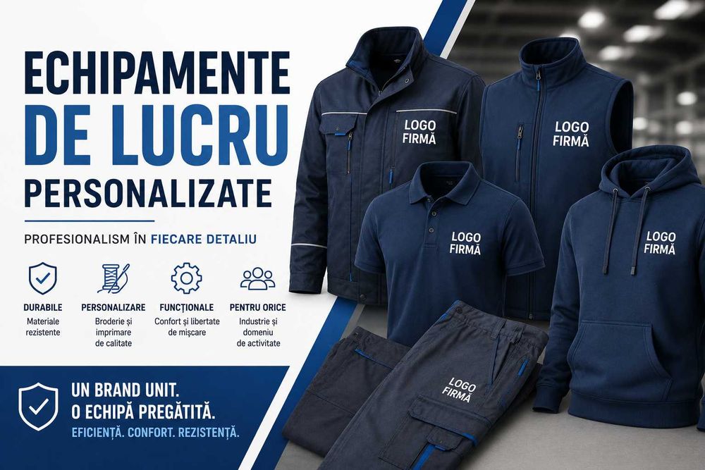 Personalizare echipamente de lucru | Broderie logo | Tricouri polo | Salopete | Jachete