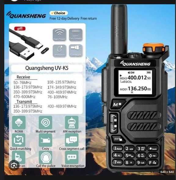Statie radio transceiver Quansheng UV-K6 radioamator VHF UHF