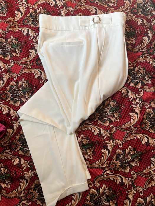 Слаксы/штаны белый