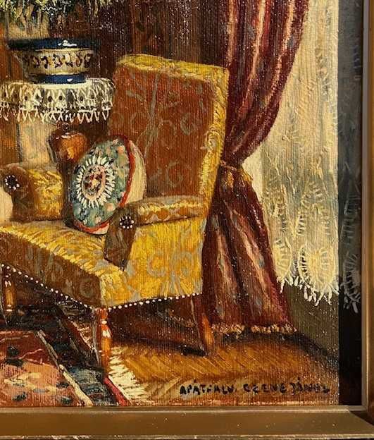 Tablou VECHI-100x70cm AUTENTIC ul/pz APATFALVI CZENE JANOS (1904-1984)