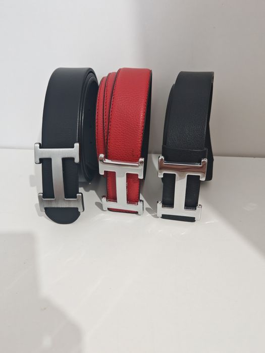Curele Hermes-piele naturala, logo metalic - model unisex