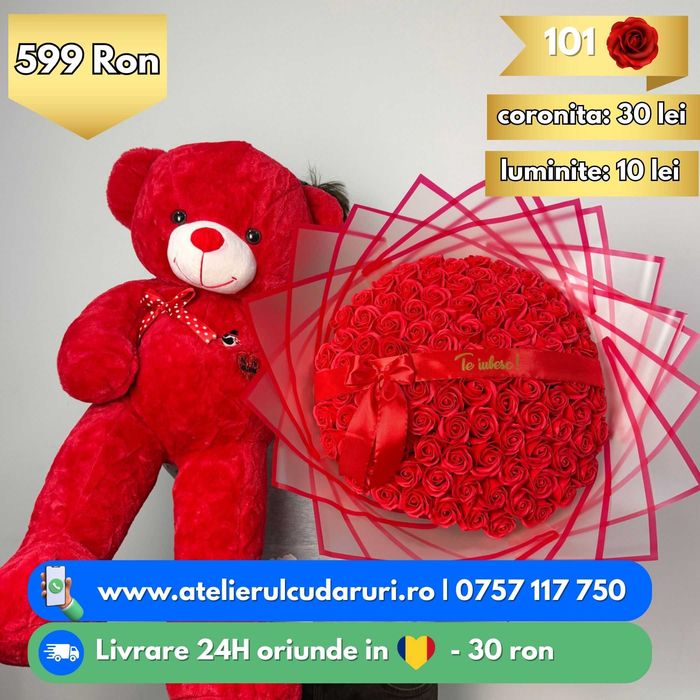 Buchete Trandafiri Sapun orice culoare, livrare rapida