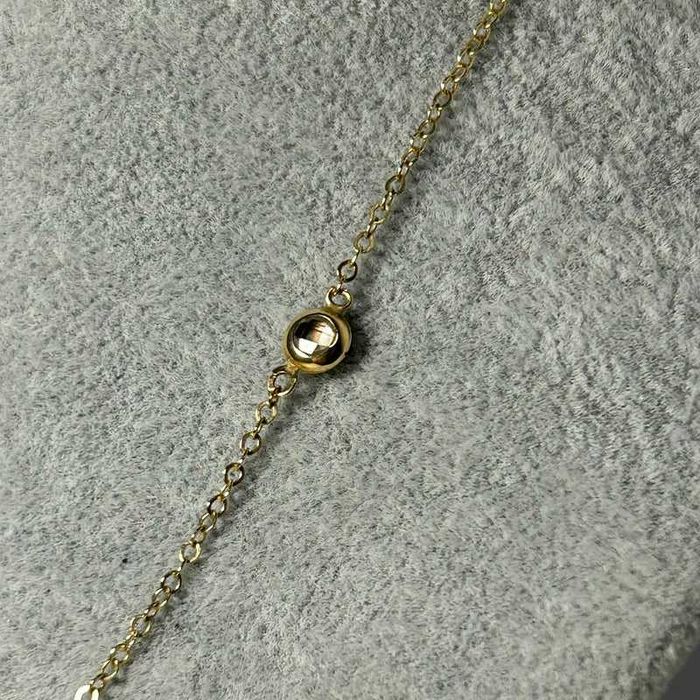 Colier Lariat din Aur 14K cu Cerc și Element Vertical