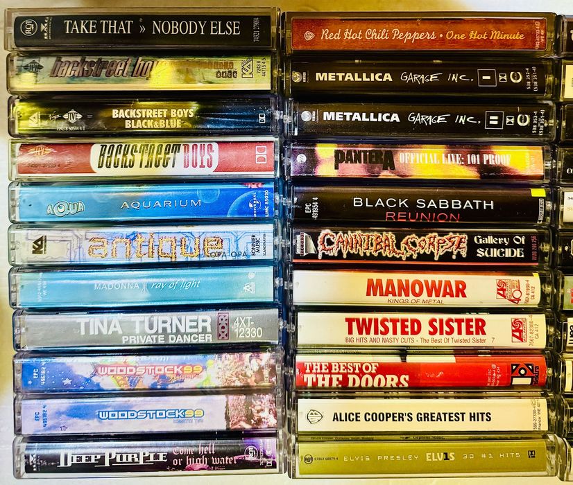 Оригинални аудио касети с метъл рок поп рап джаз