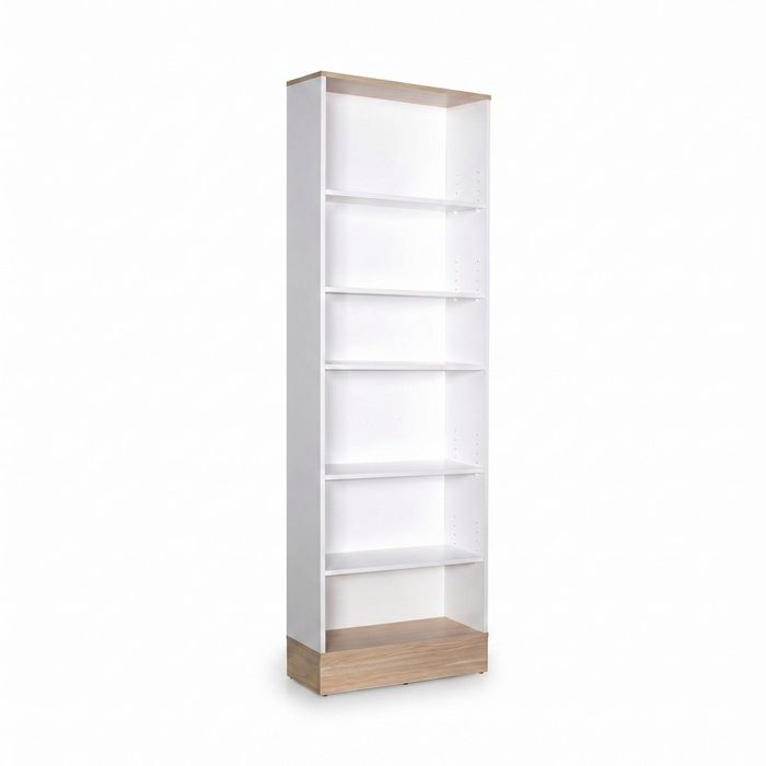 Bibliotecă Adore Base cu 6 Rafturi, Alb, 60x197x26 cm - Alb