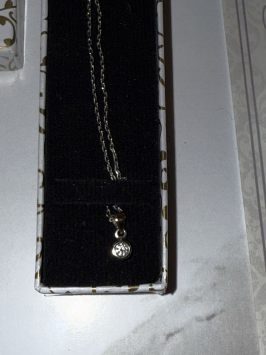 Колие с диамант - бяло и жълто злато Киркориан