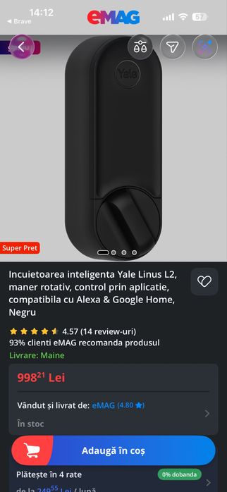 Yala inteligenta Linus Smart Lock L2