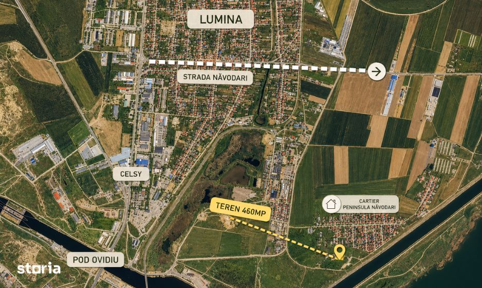 Teren intravilan 460mp - Lumina/Peninsula Navodari - Comision 0%