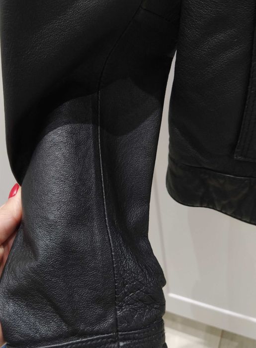 Дамско кожено яке, черно, естествена кожа, размер S - М