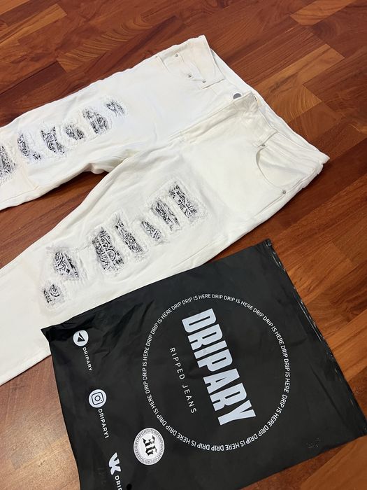 Dripary ripped jeans white