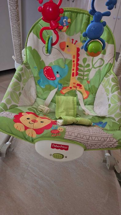 Fisher Price, Бебешки шезлонг, 2 в 1, Тропическа гора