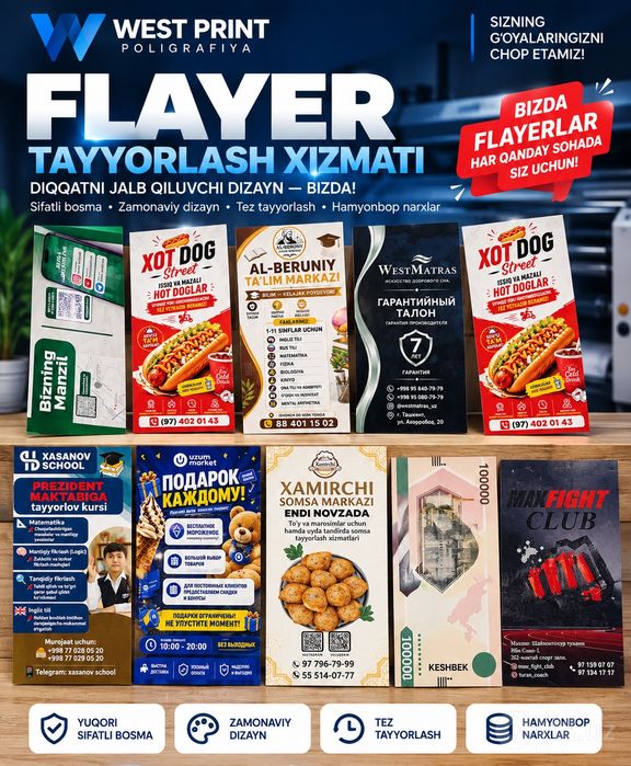 Sifatli Flayerlar bizda