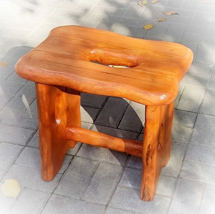 Табурет из массива натуральное дерево садовая мебель лофт тумбочка