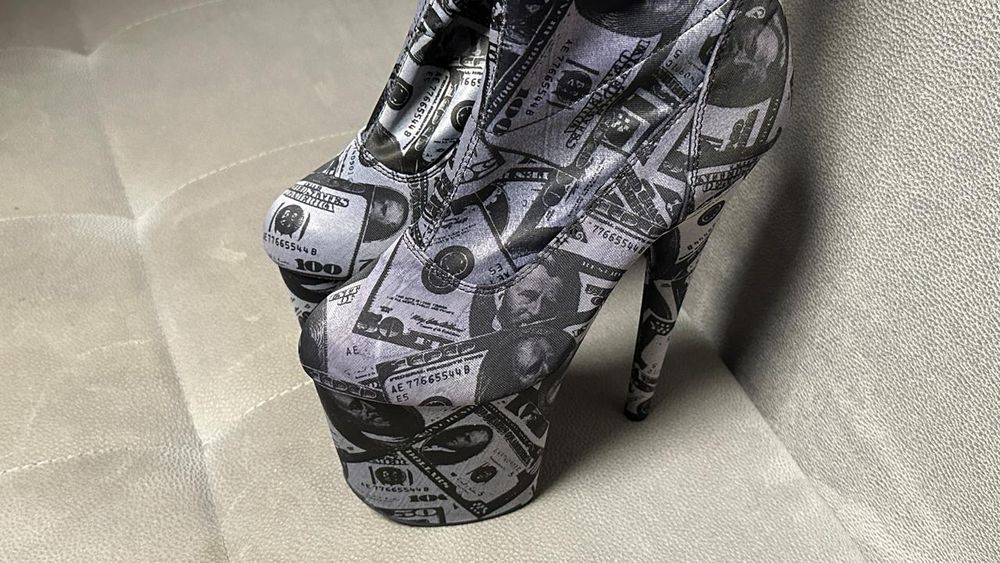 Ботфорты-стрипы Pleaser Flamingo тканевые