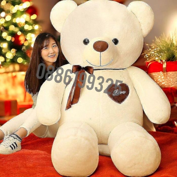 Голямо плюшено бяло Мече 120см Бяла плюшена Мечка