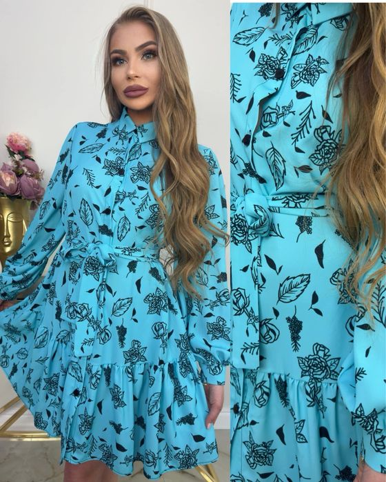 Дамска ежедневна рокля с коланче