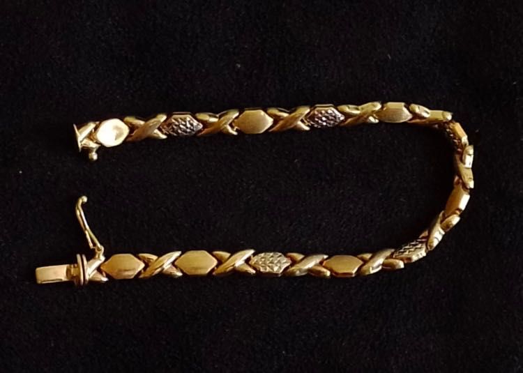 Италианска златна гривна ,17 см ,585/14к.