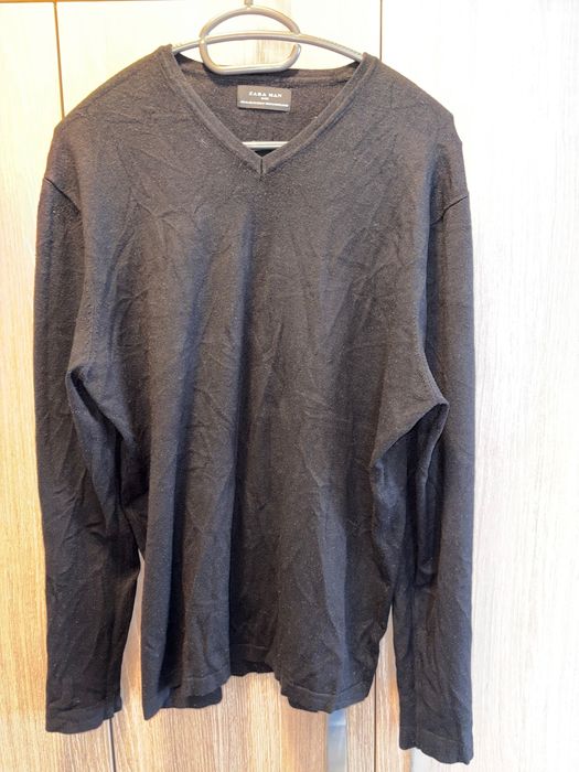 Zara Мъжки пуловер, плетена жилетка, тениска риза