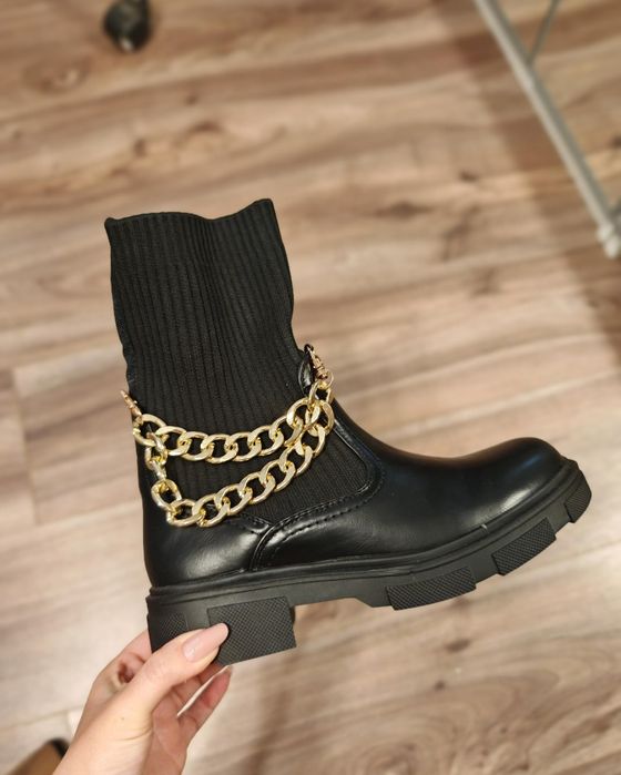Cizme ghete gold chains 37