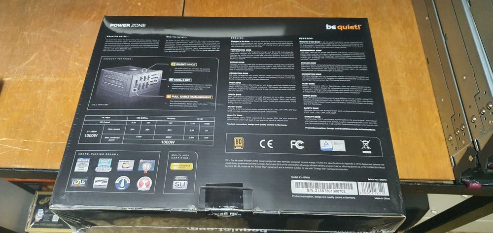 Чисто ново захранване be quiet! Power Zone Z1-1000W BN213 - 24 месеца гаранция, 4 бр.
