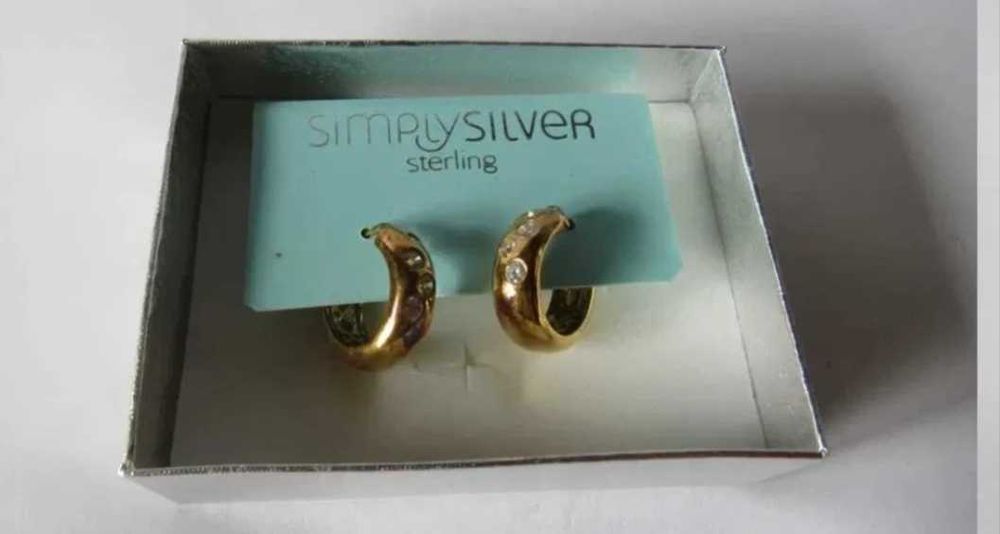 Cercei argint 925, placati cu aur 18k