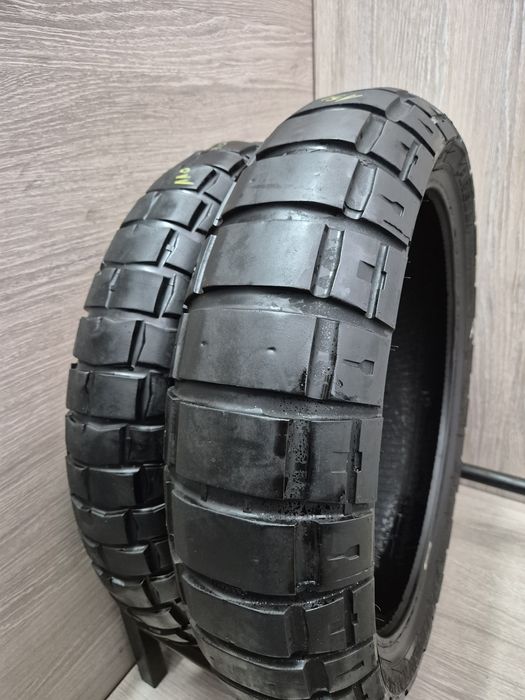 Set anvelope moto 120 70 17 cu 150 60 17 Pirelli scorpion rally str