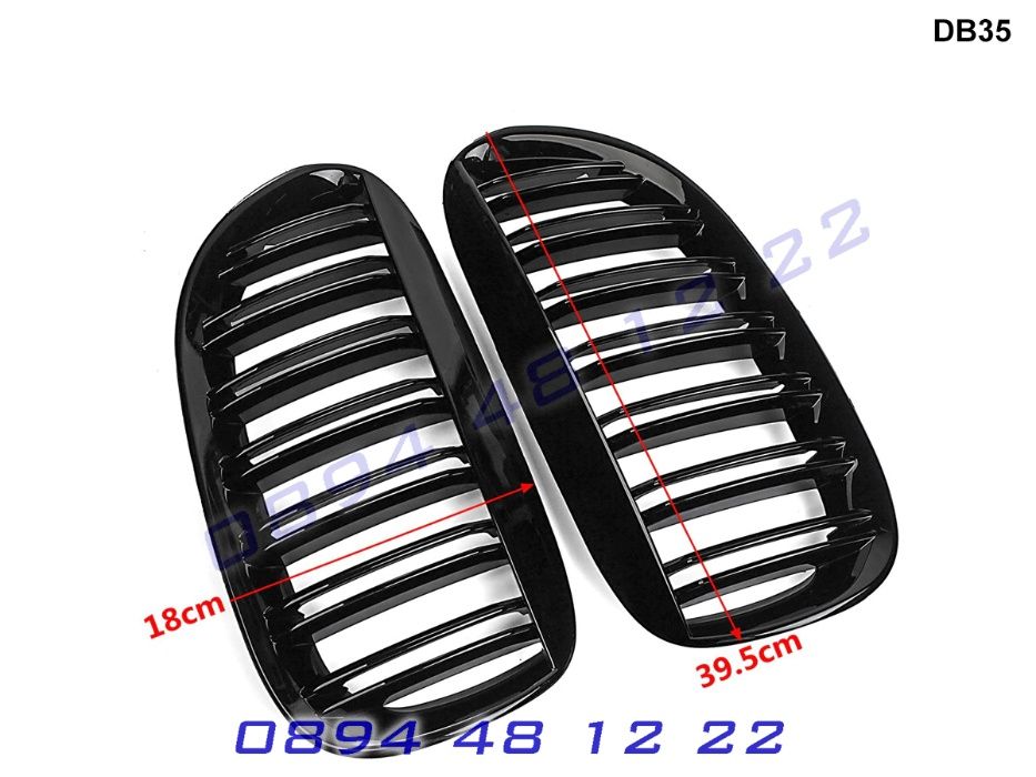 Двойни M6 M Бъбреци Решетки BMW 6 E63 БМВ E63 2004-10 Черни Гланц