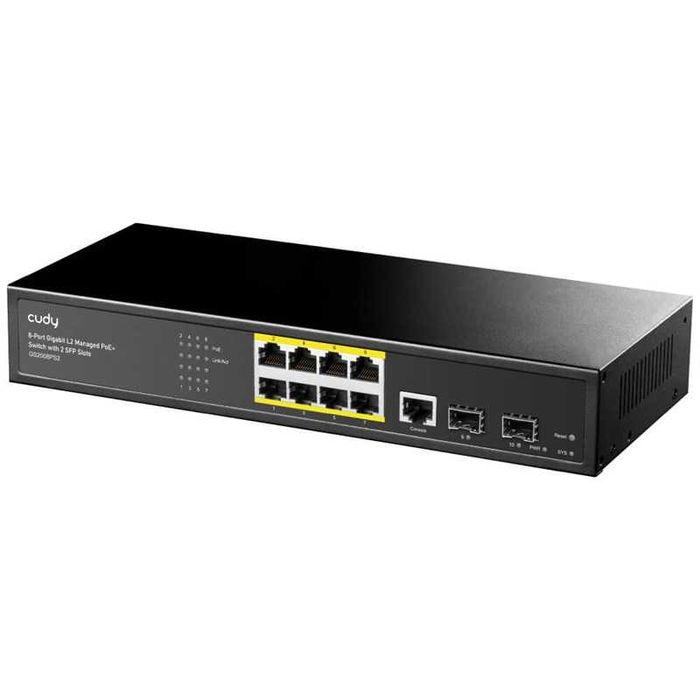 Cudy GS2008PS2 - управляемый коммутатор с 8 port PoE+ (1GB 120W 2xSFP)